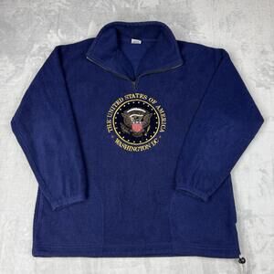 Vintage USA Made Half Zip Fleece United States of America Washington DC Size L